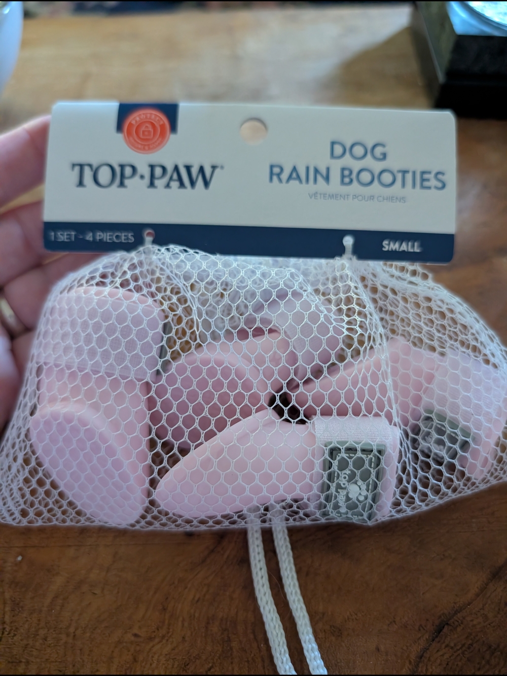 Top Paw Small Pink Dog Rain Booties - 4 Pack